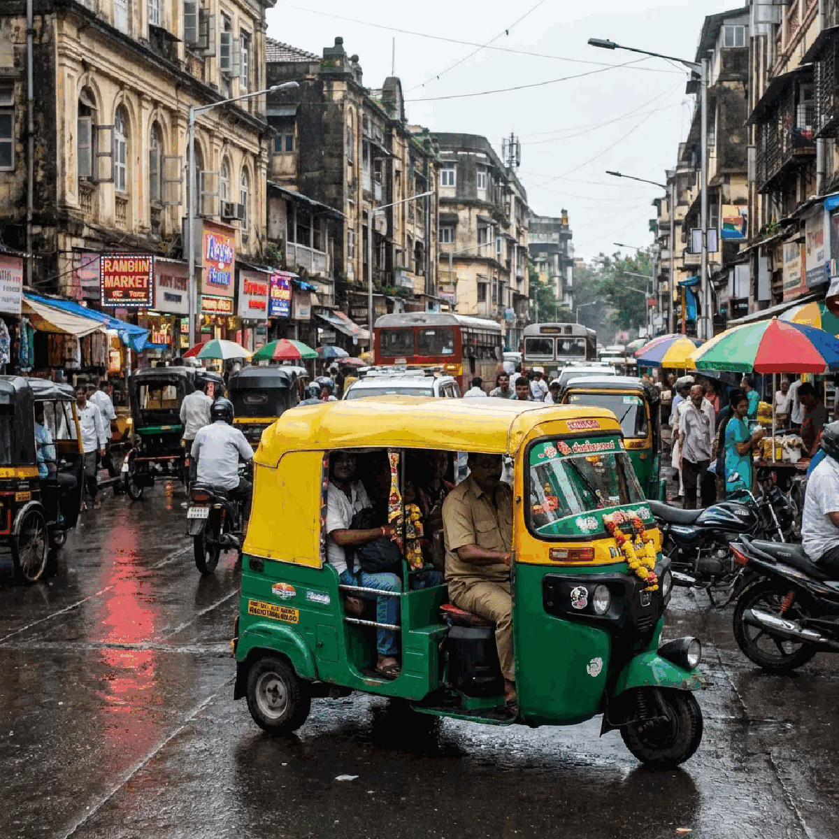 An auto rickshaw — a symbol of everyday Indian transport costs