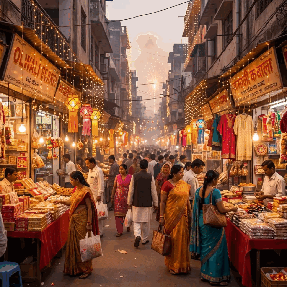 Diwali market gold shopping